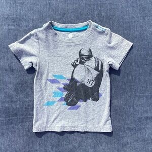 Gray Kids T-Shirt with Motorcycle Print